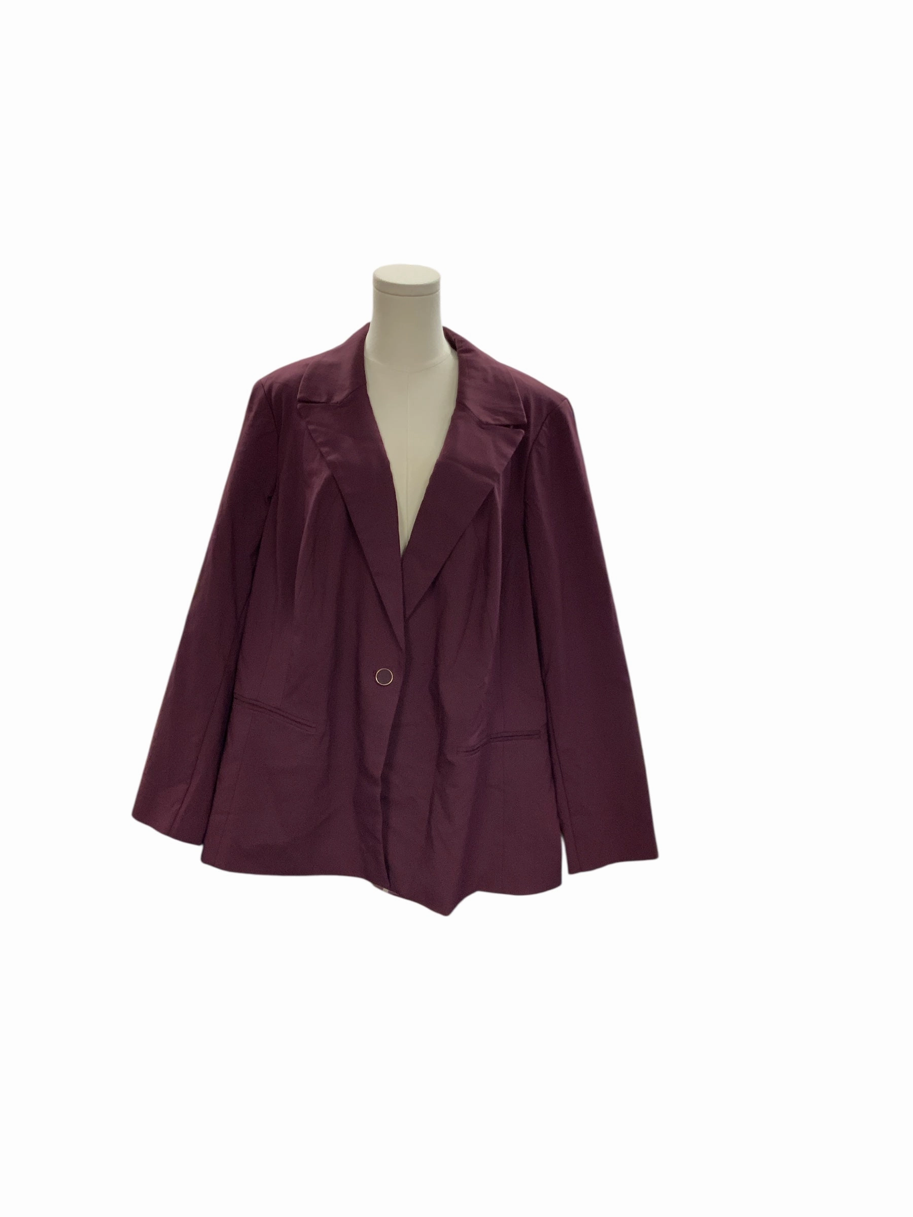 Slim Fit Design NWT Lane Bryant Women's Blazer Wine 26=3X
