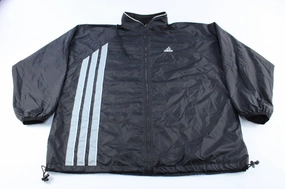 Adidas Embroidered Logo Black & Light Blue Zip Up Jacket City Vibes