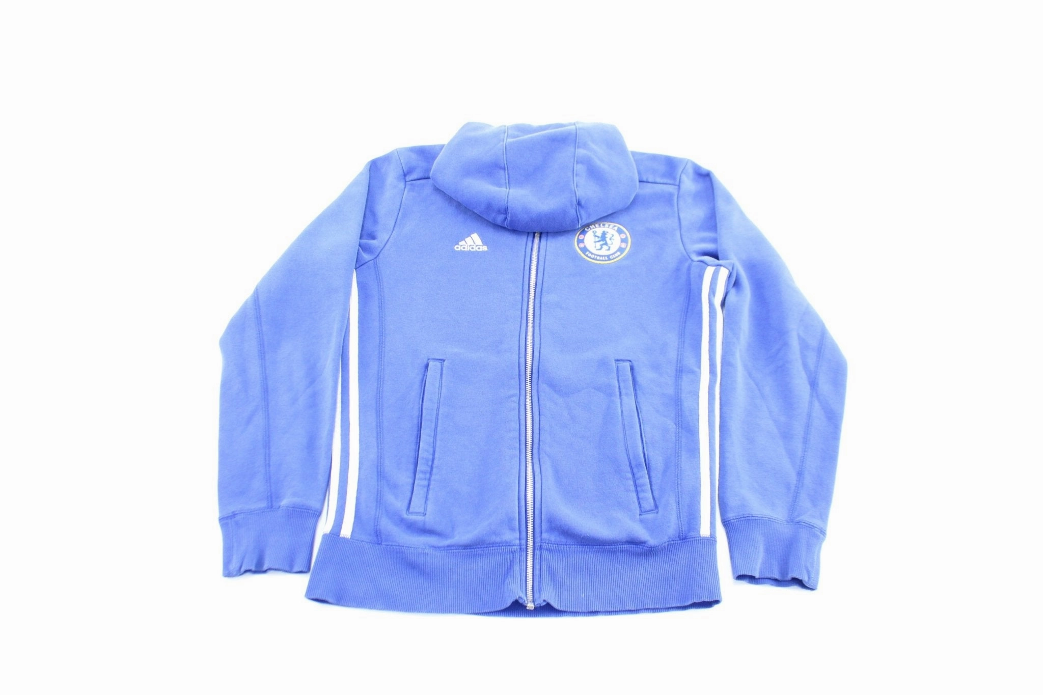 Weather Ease Adidas Embroidered Logo Chelsea Football Club Striped Zip Up Jacket