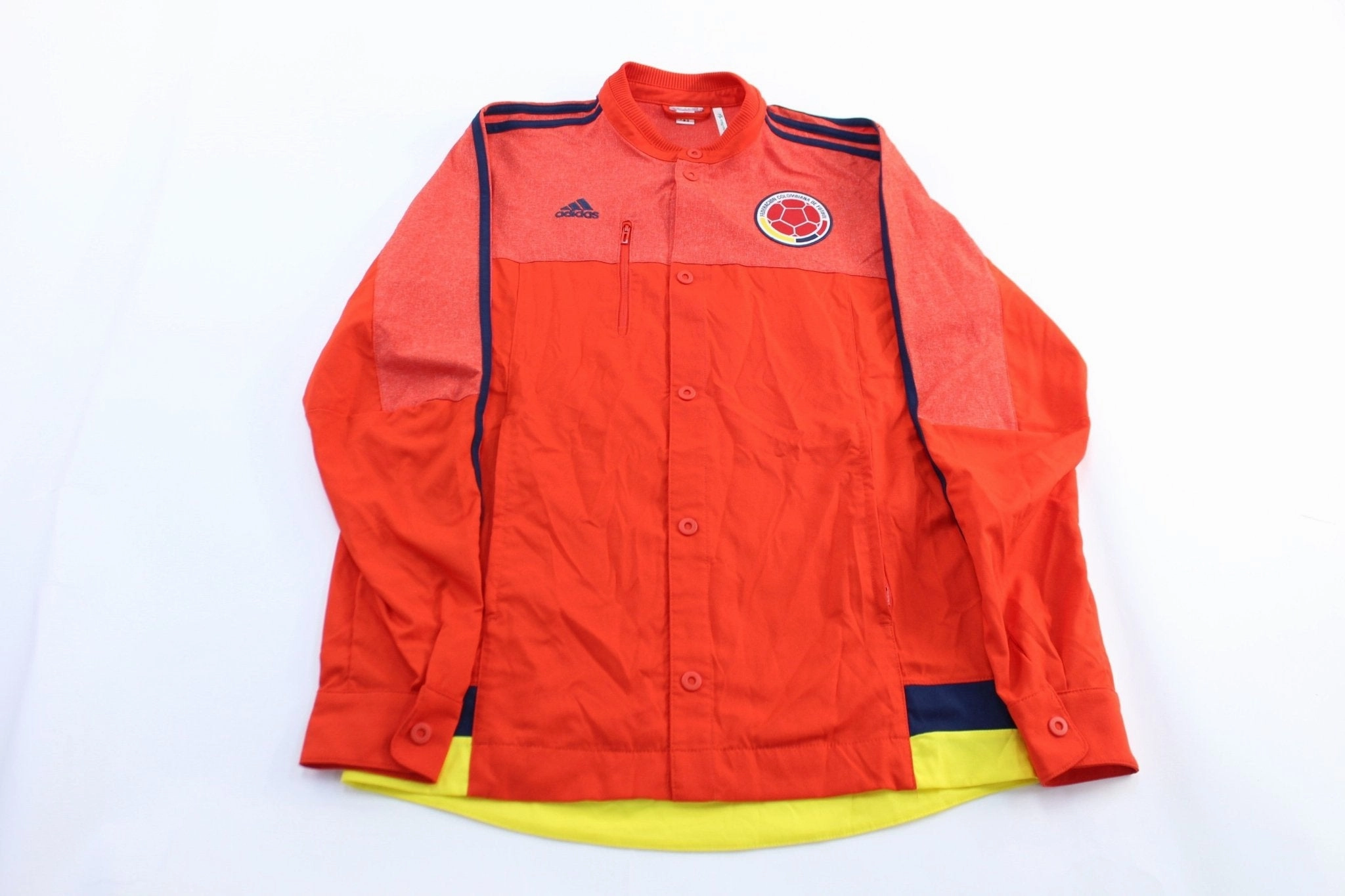 Adidas Embroidered Logo Columbia Striped Zip Up Jacket Trail Utility Seasonal Wear