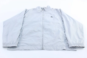 summer season Agree Adidas Embroidered Logo Light Grey & Black Zip Up Jacket