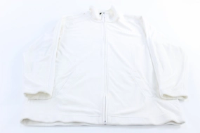 Adidas Embroidered Logo White Striped Full Zip Jacket All-Weather Comfort Everyday Use