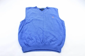 Polo by Ralph Lauren Embroidered Logo Blue Vest Rain Shield