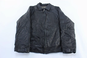 Chill Wear Wilson's Leather Pelle Studio Black Leather Zip Up Jacket