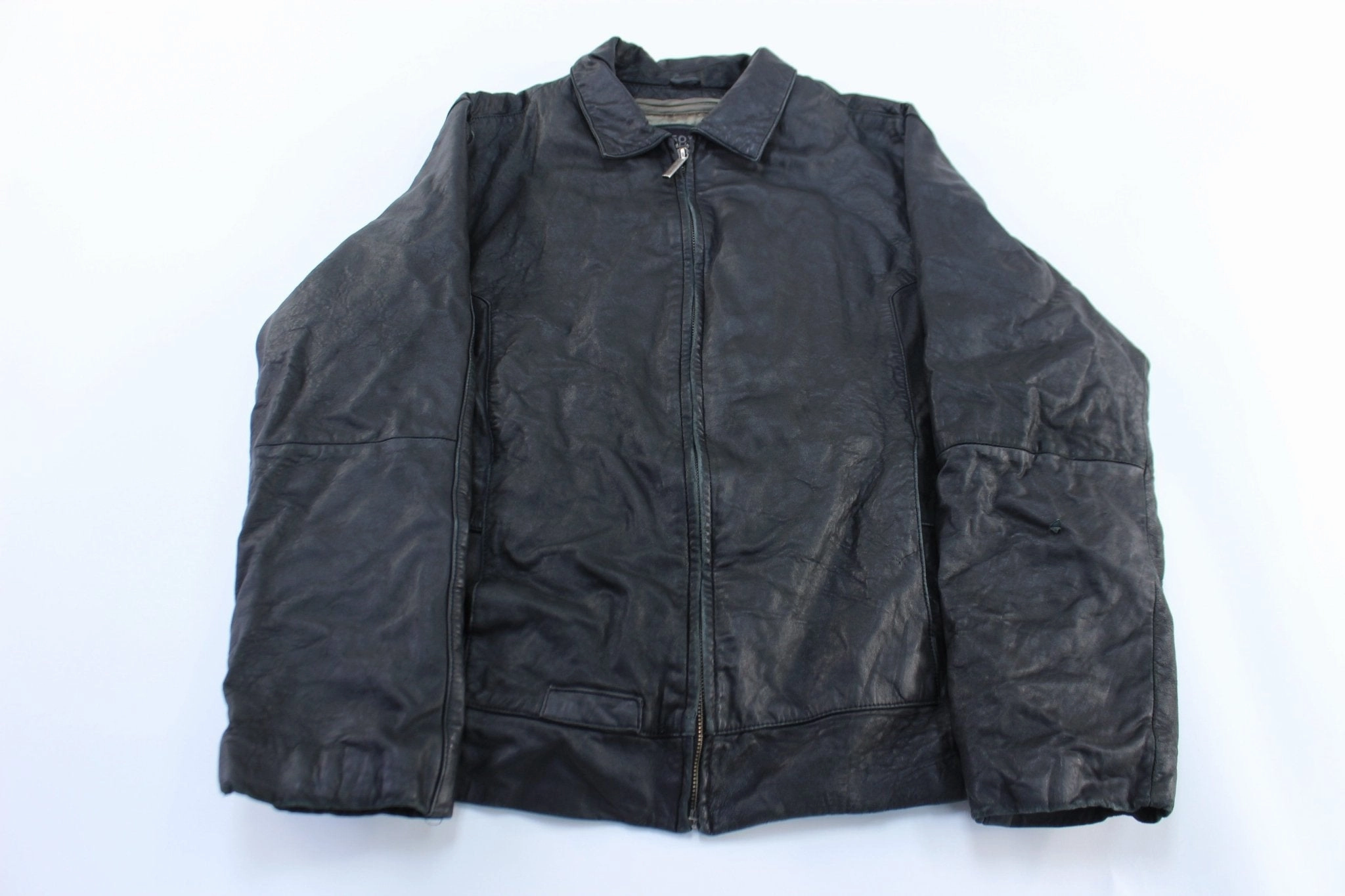 Chill Wear Wilson's Leather Pelle Studio Black Leather Zip Up Jacket