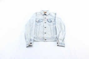 90's Levi's Light Wash Denim Jacket Stylish-design Non Bulky Insulation