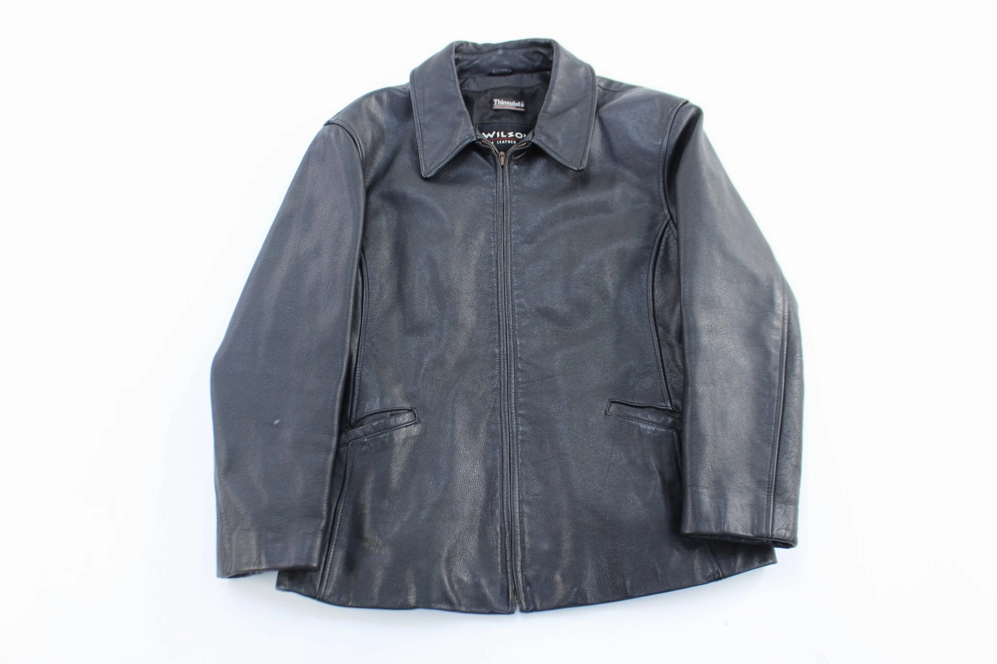 Circulate suitable for weekend getaways Women's Wilson's The Leather Experts Black Zip Up Jacket