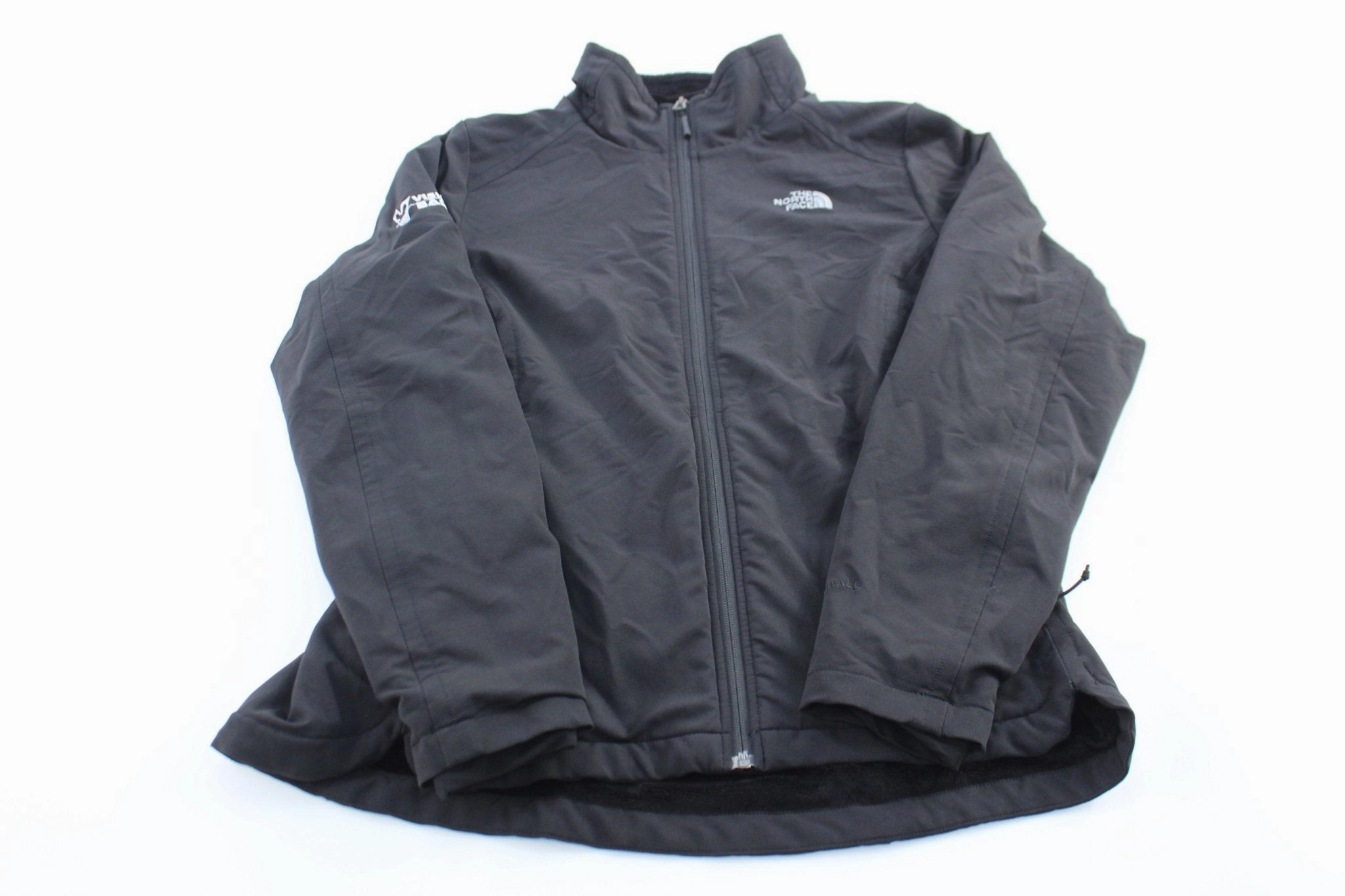 Women's The North Face Embroidered Logo Black Zip Up Jacket Odor Resistant