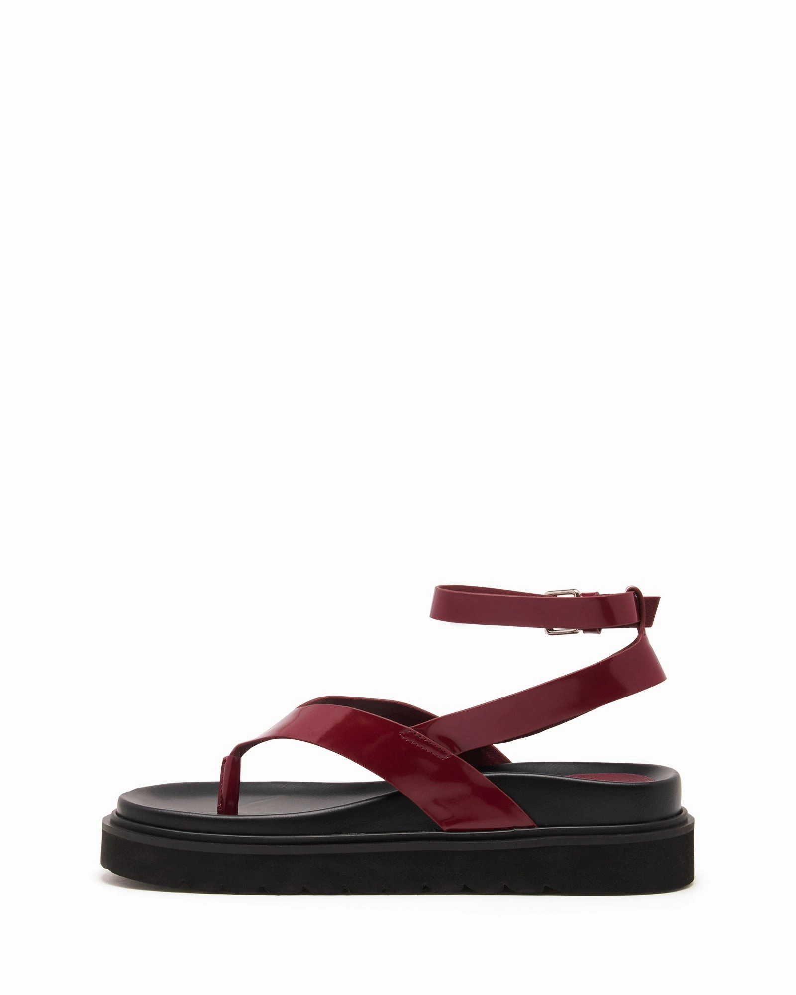 Modern Sweat Wicking Visa Sandal Bordeaux Patent