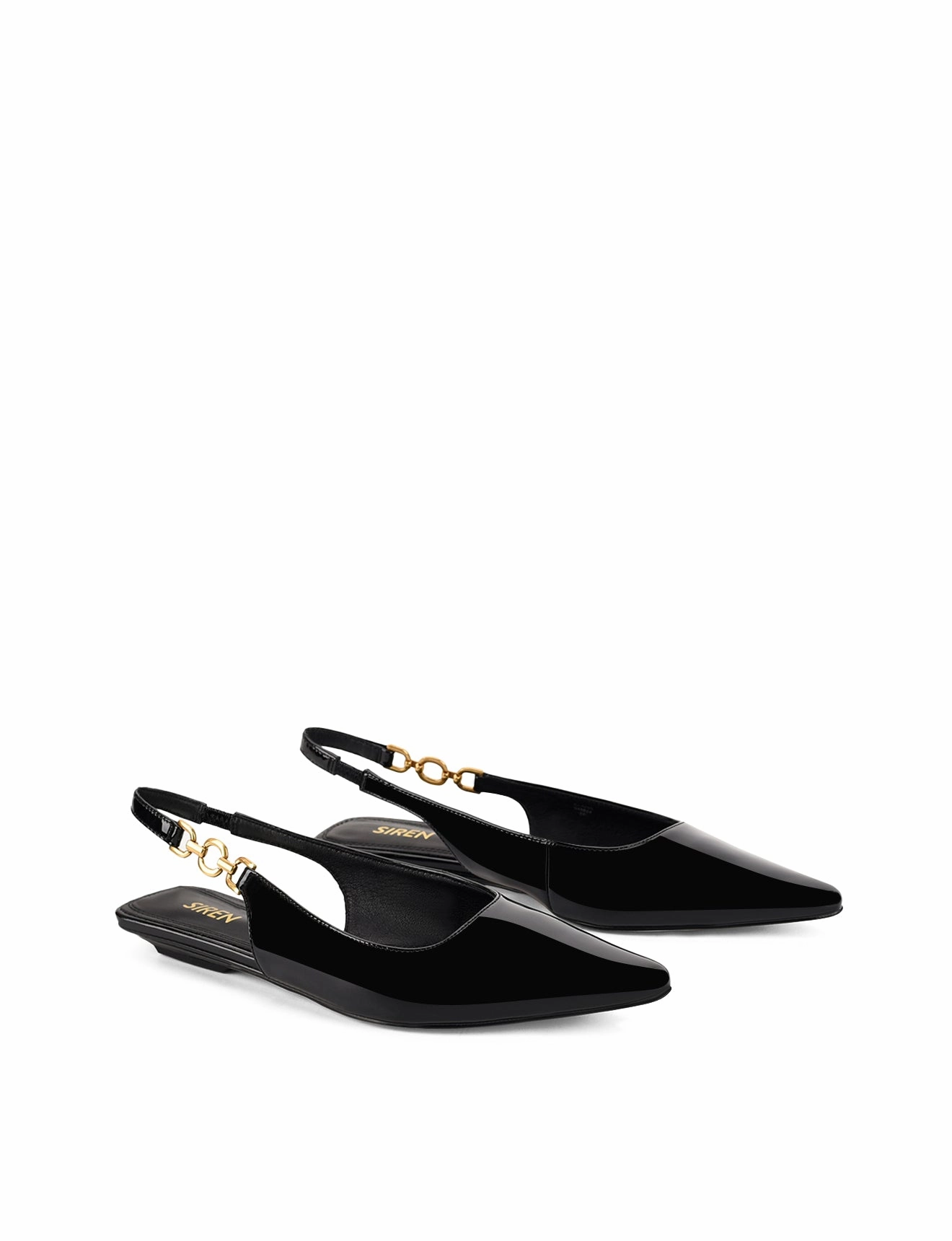 Alana Slingback Flats  - Black Patent Leather Boho Soul