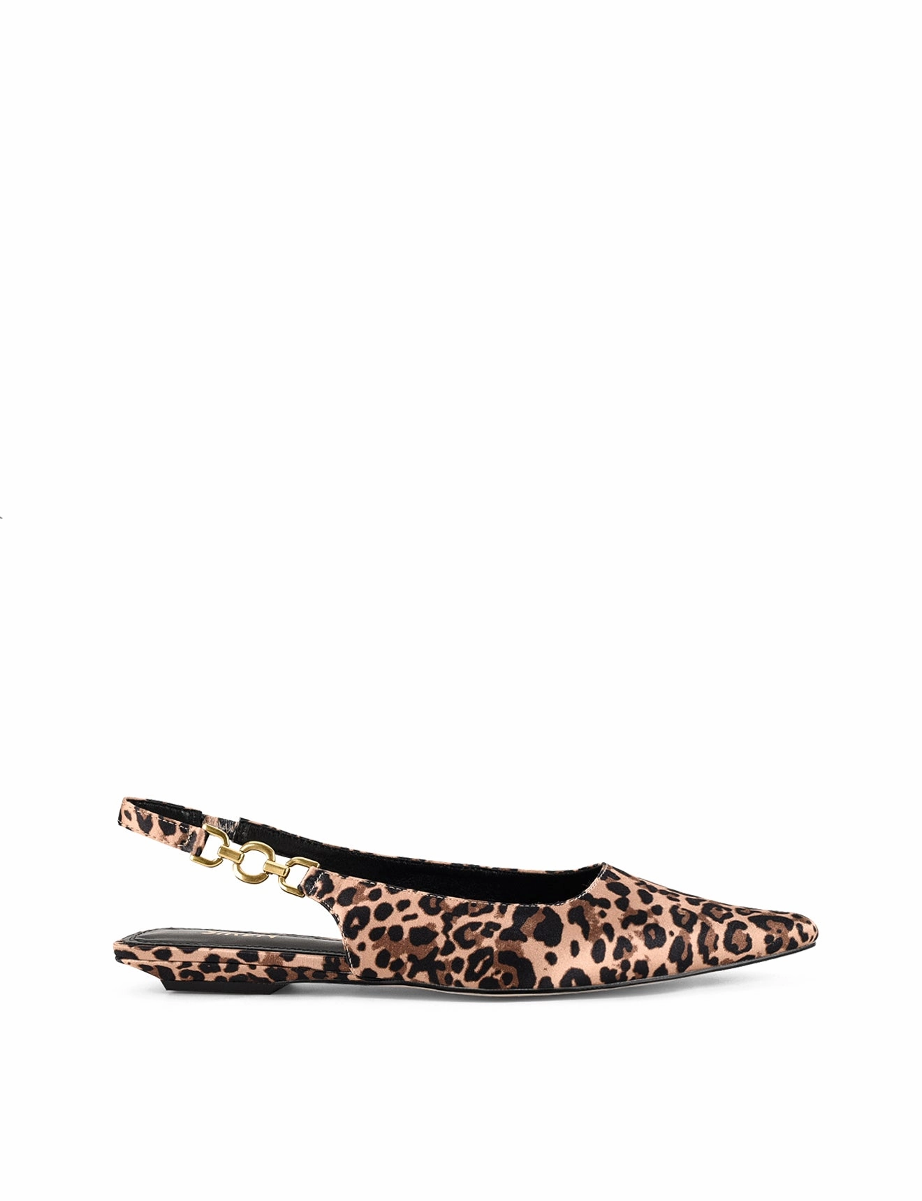 Park Leisure Alana Slingback Flats  - Leopard Satin