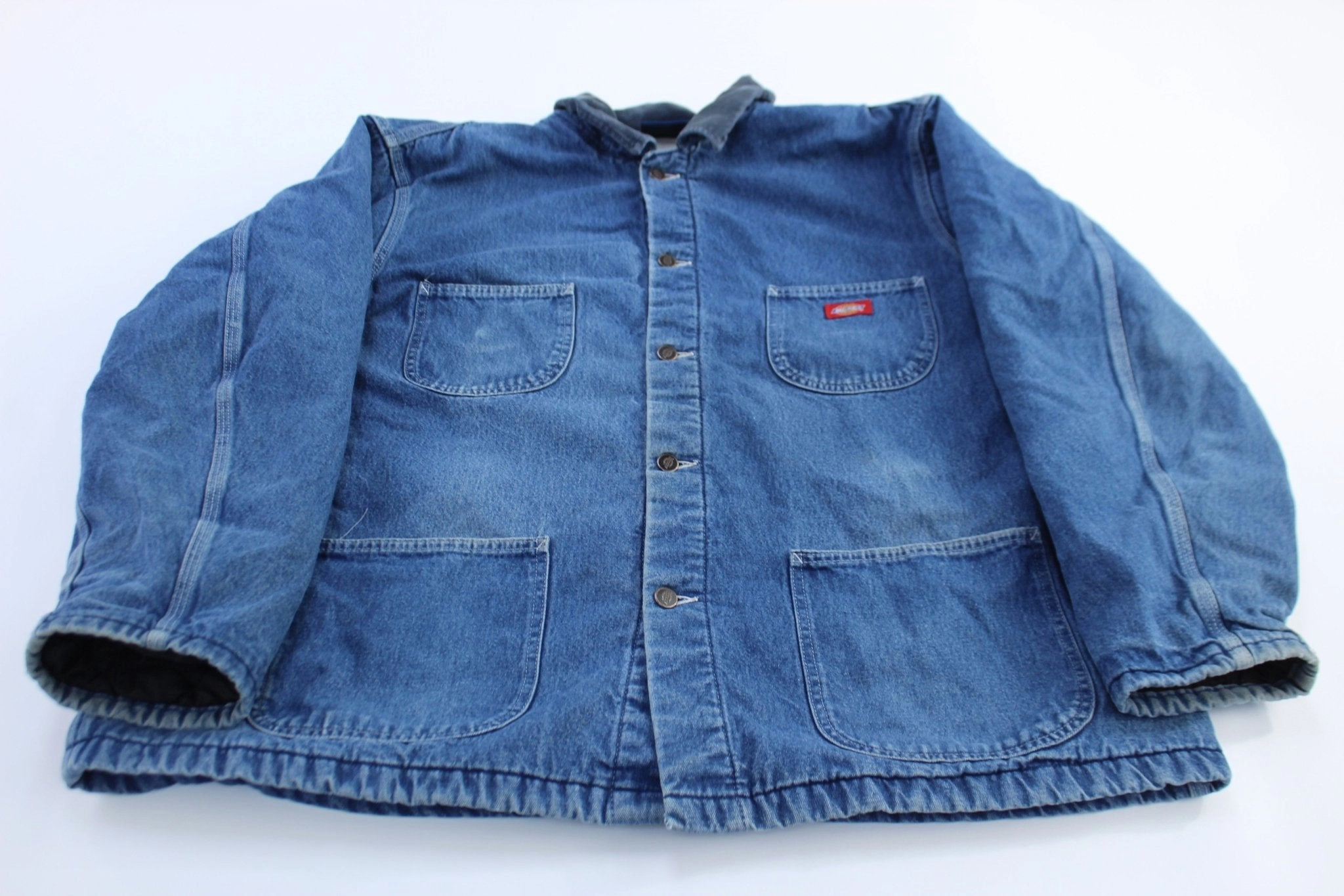 Dickie's Logo Patch Blanket Lined Denim Chore Jacket Weather Fit