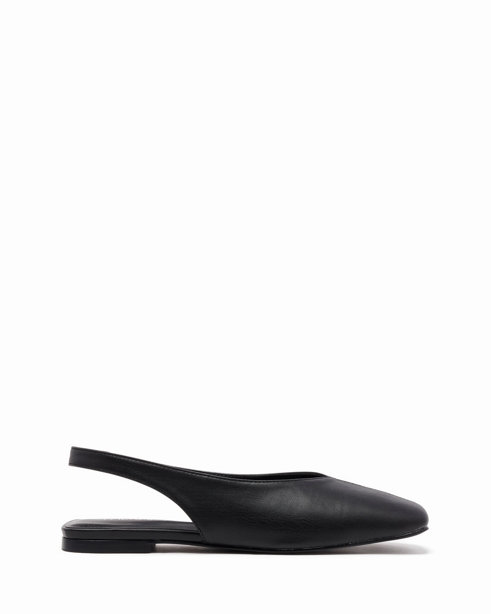 Graze Slingback Flat Black Lace Up Book Walk