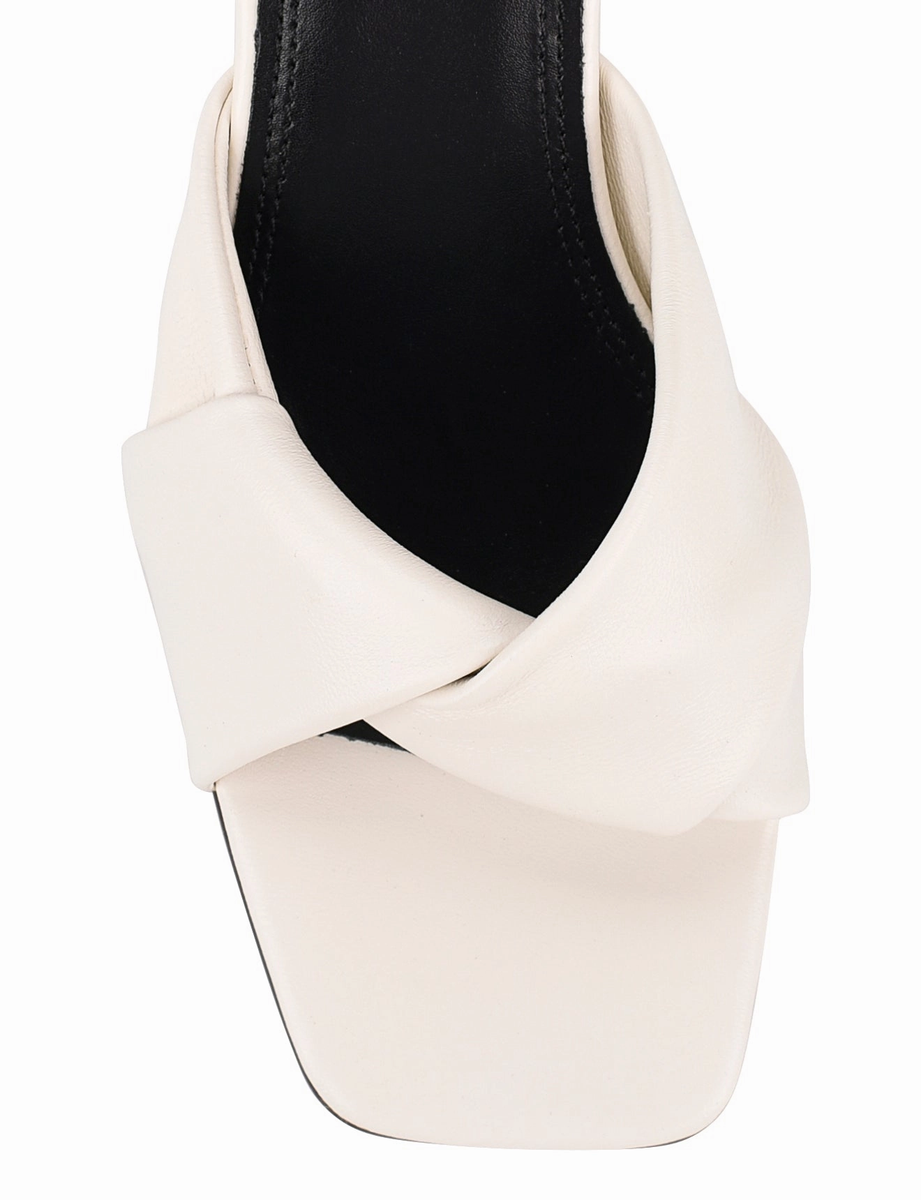 Market Trip Story Block Heel Mules - Chalk White Leather