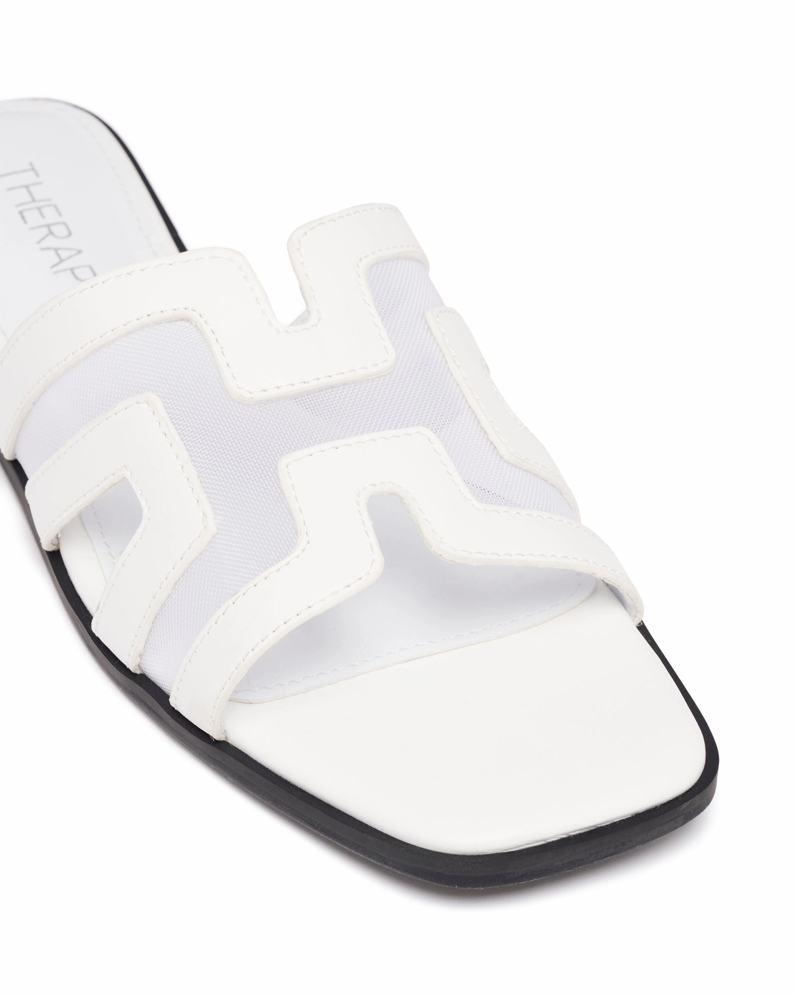 Gaze Flat Sandal White Mesh Playful Step