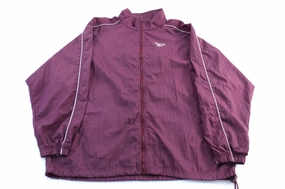 Reebok Embroidered Logo Maroon & White Zip Up Jacket Headband