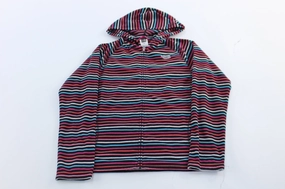 Girl's The North Face Embroidered Logo Striped Multicolored Hoodie Warning