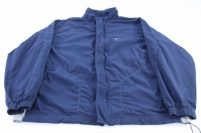 Eco friendly materials tag Y2K Nike Embroidered Swoosh Logo Blue Windbreaker Jacket