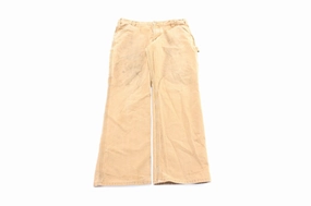 Carhartt Logo Patch Tan Workwear Pants Sport Performance Design Slim Waist