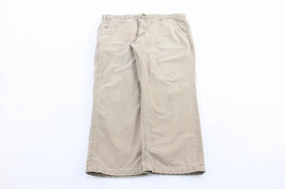Carhartt Logo Patch Light Khaki Carpenter Pants Outdoor Comfort Fit Comfy Vibes