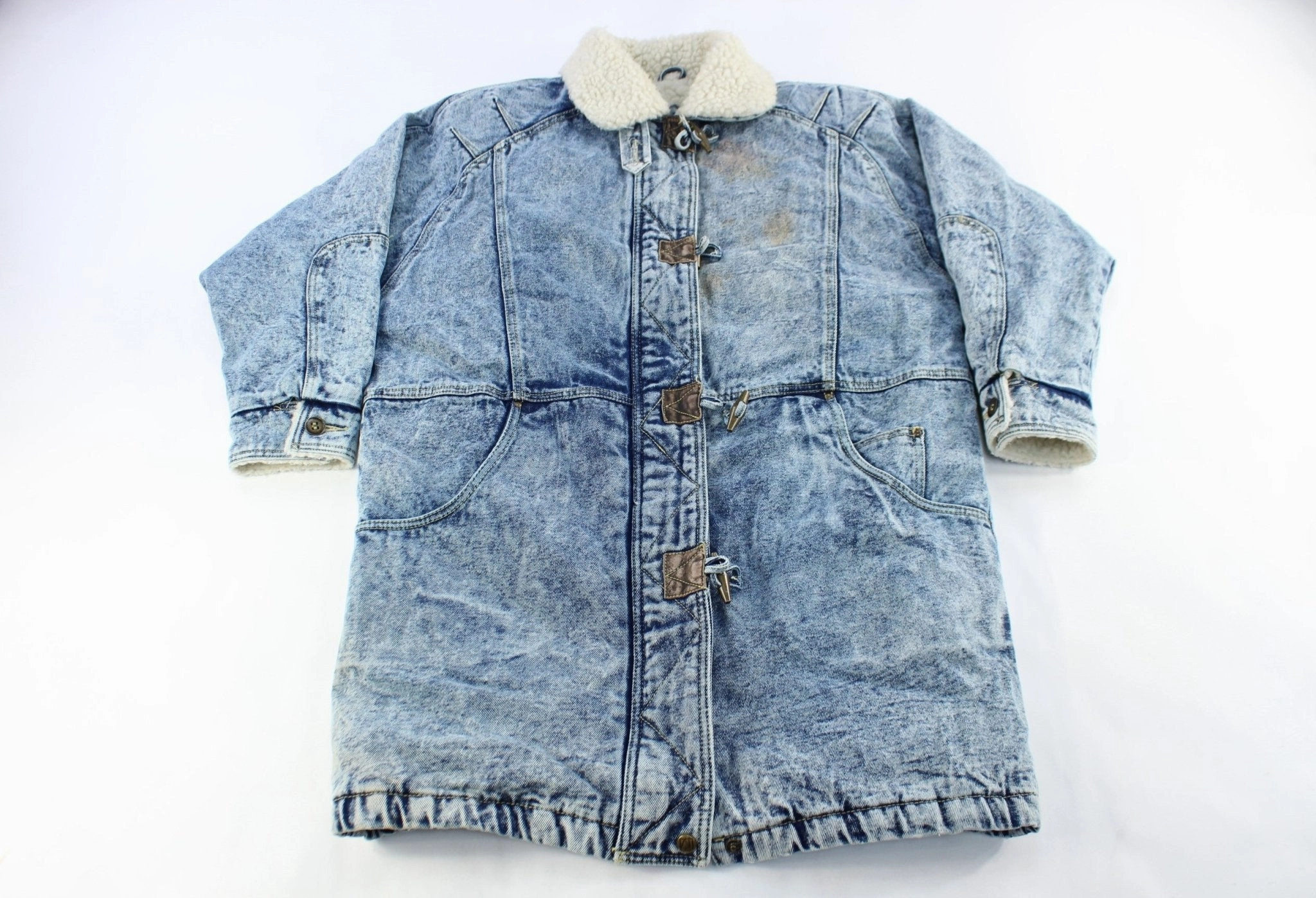 Daily Utility Andy John's Acid Wash Denim Sherpa Coat