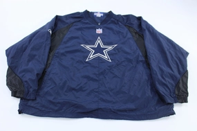 Full Length Front Zipper Gel Dallas Cowboys Embroidered Reebok Windbreaker Pullover