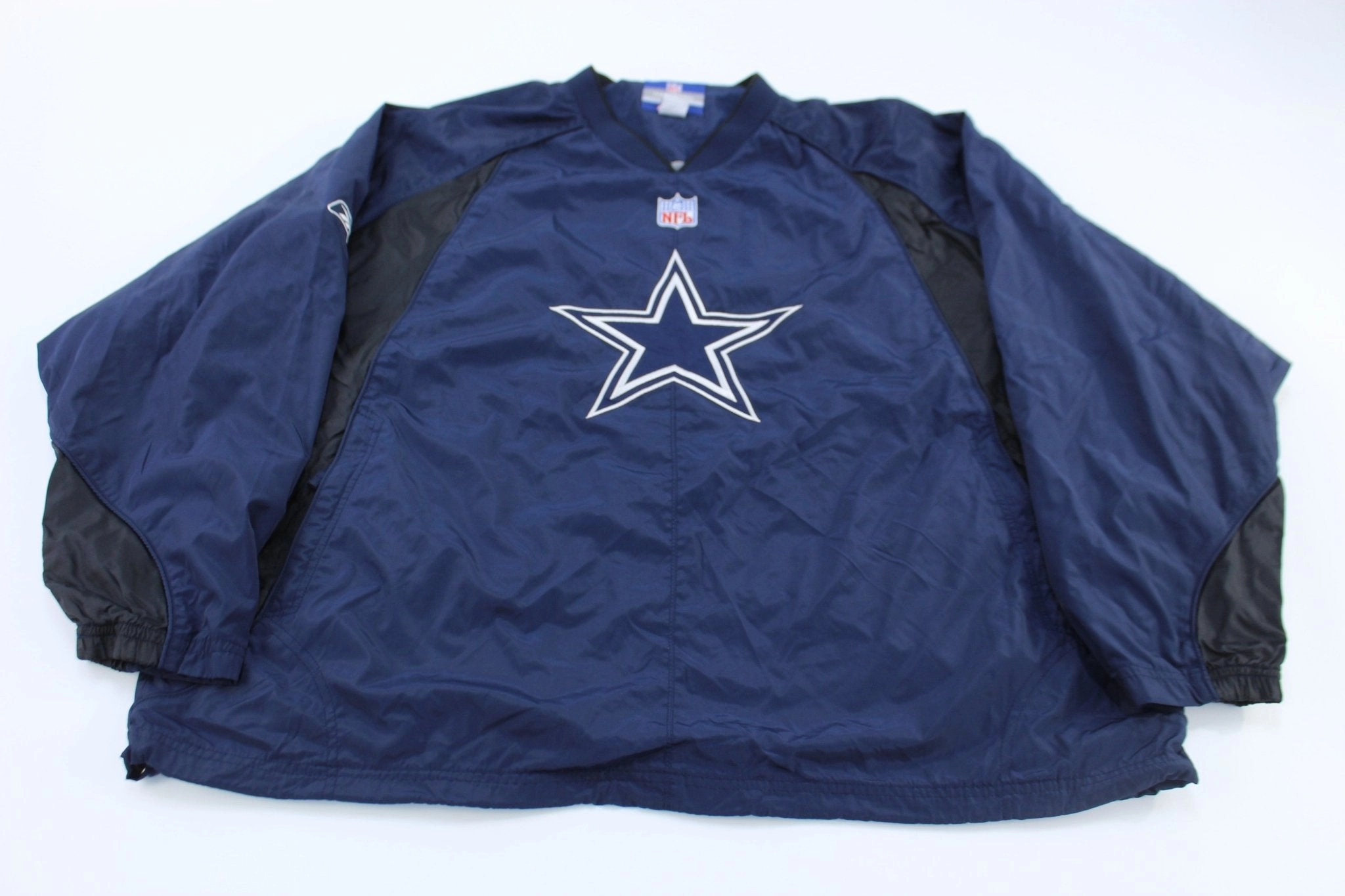 Full Length Front Zipper Gel Dallas Cowboys Embroidered Reebok Windbreaker Pullover