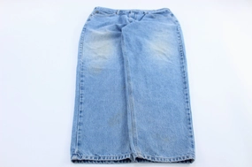 High Rise Comfortable Look Carhartt Logo Patch Stone Wash Denim Relaxed Fit Jeans