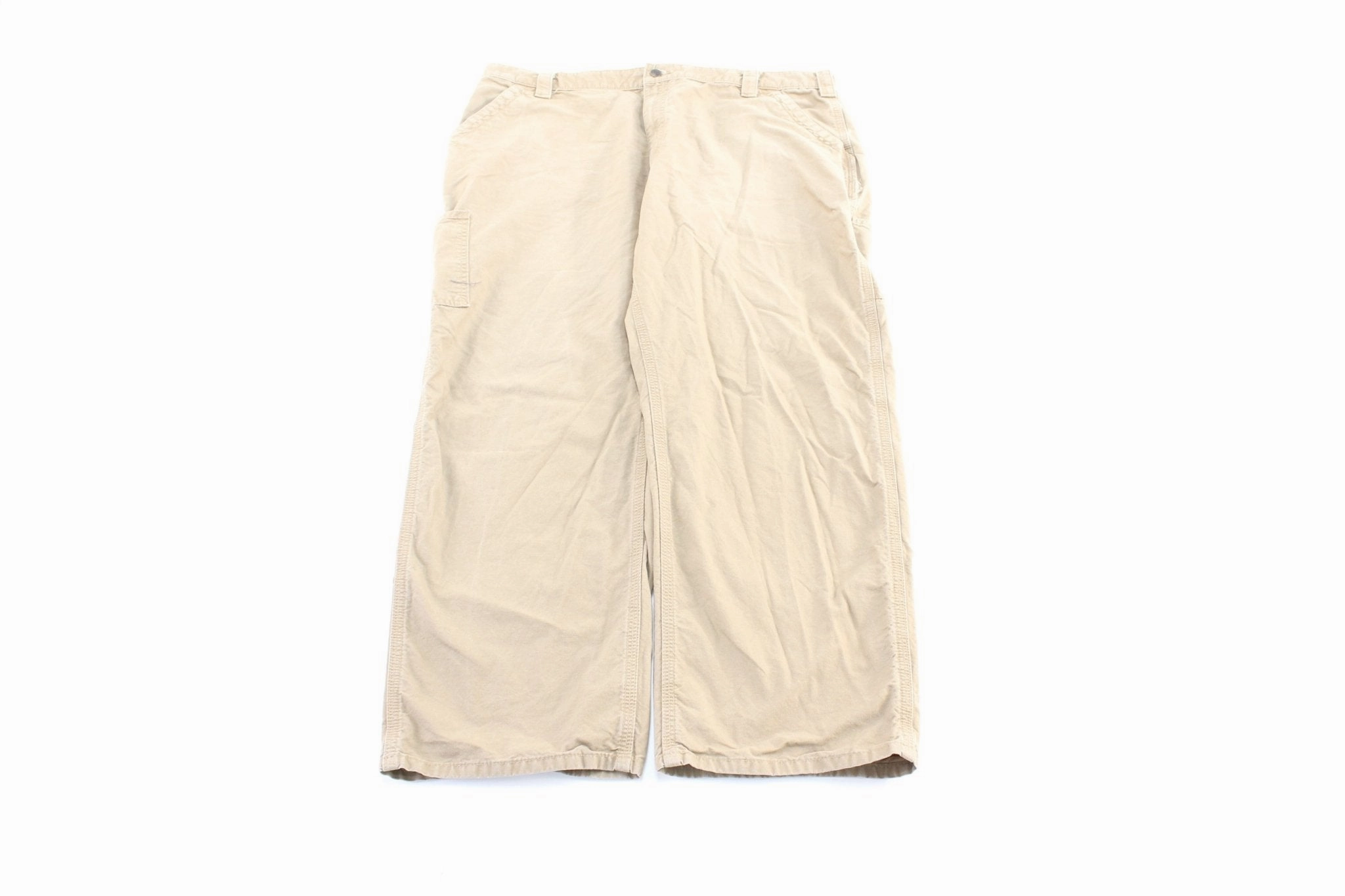 Carhartt Logo Patch Tan Carpenter Pants Layered Look Stretchable Fit