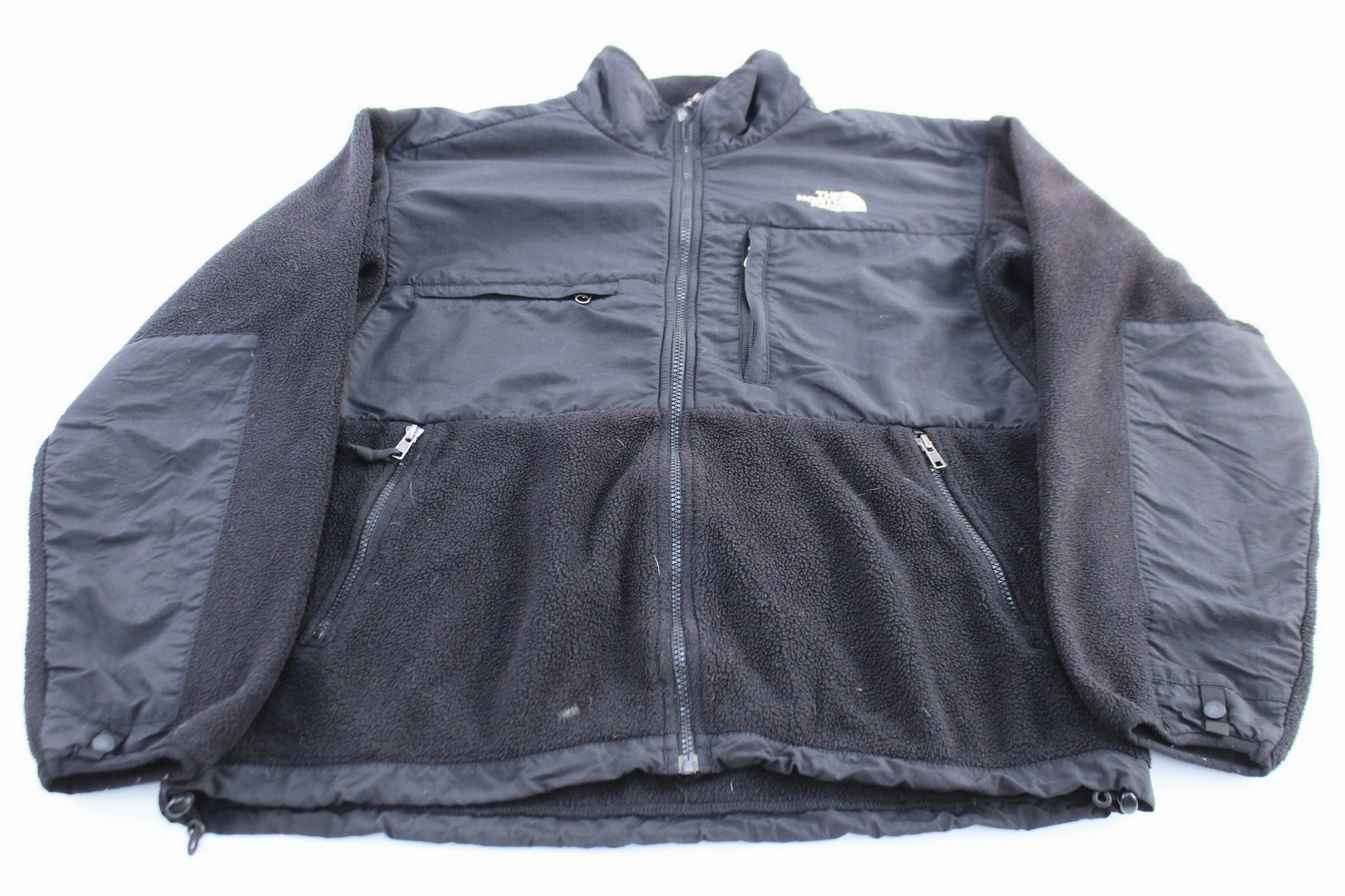 Blueprint Adjustable Cuffs The North Face Embroidered Logo Black Denali Fleece Jacket