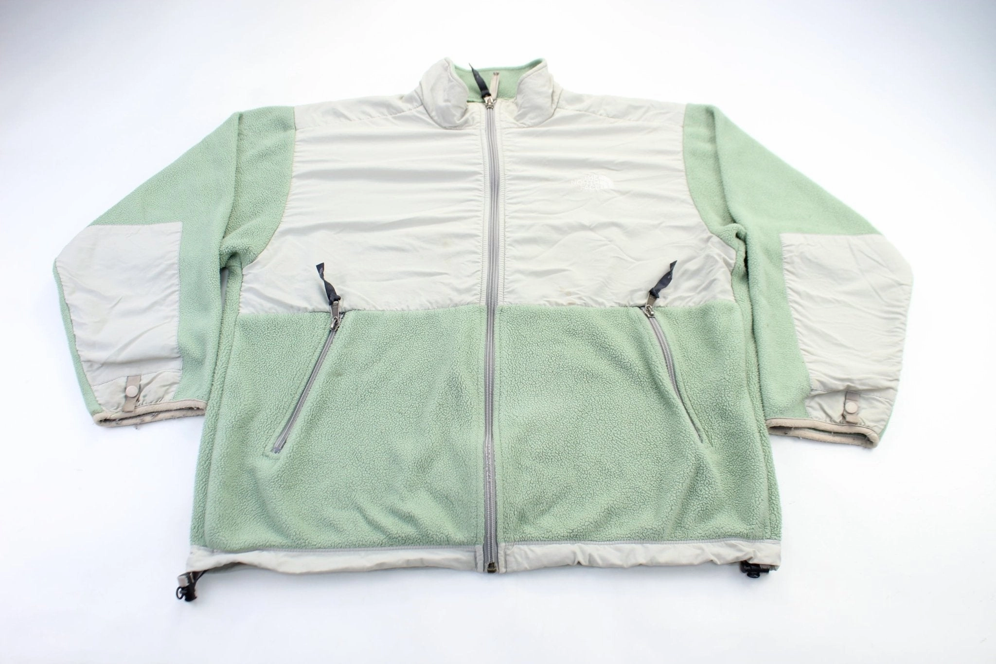 City Edge Youth The North Face Embroidered Logo Green & Grey Zip Up Jacket