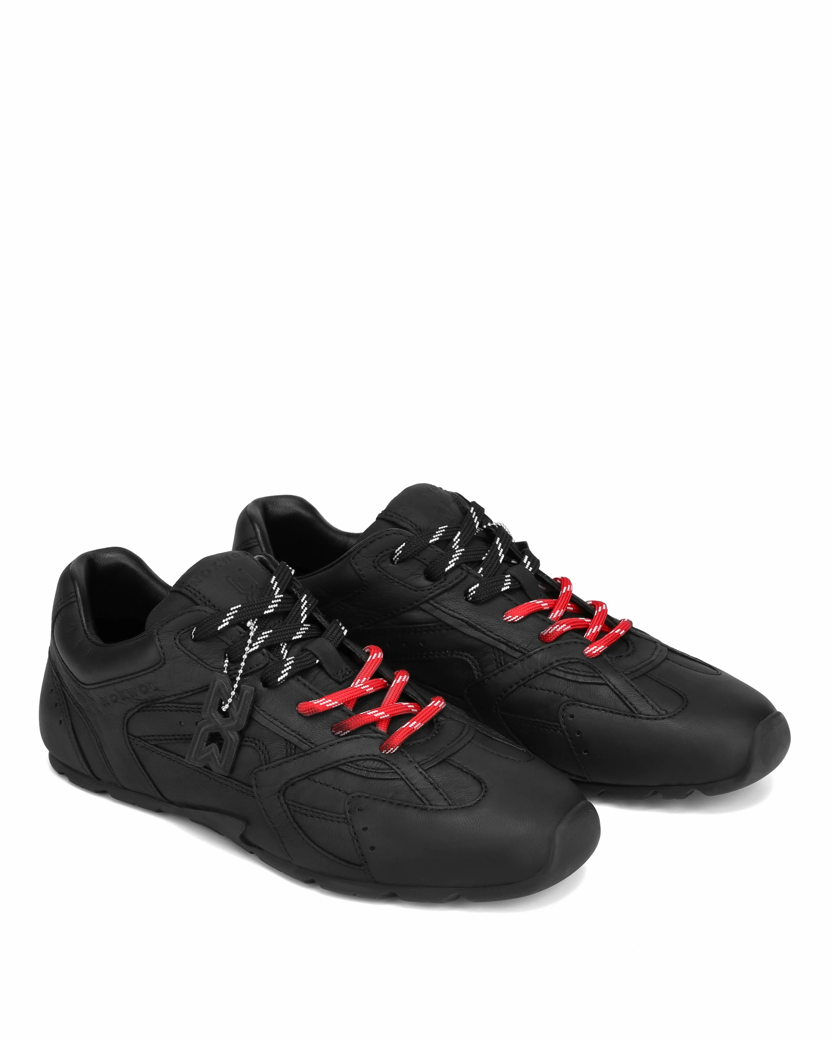 Atlas Black Leather Minimalist Stitch Design