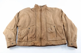 Fast Paced Bachrach Brown Leather Zip Up Jacket