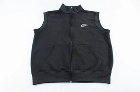 80's Nike Embroidered Logo Black Zip Up Vest City Ready Casual