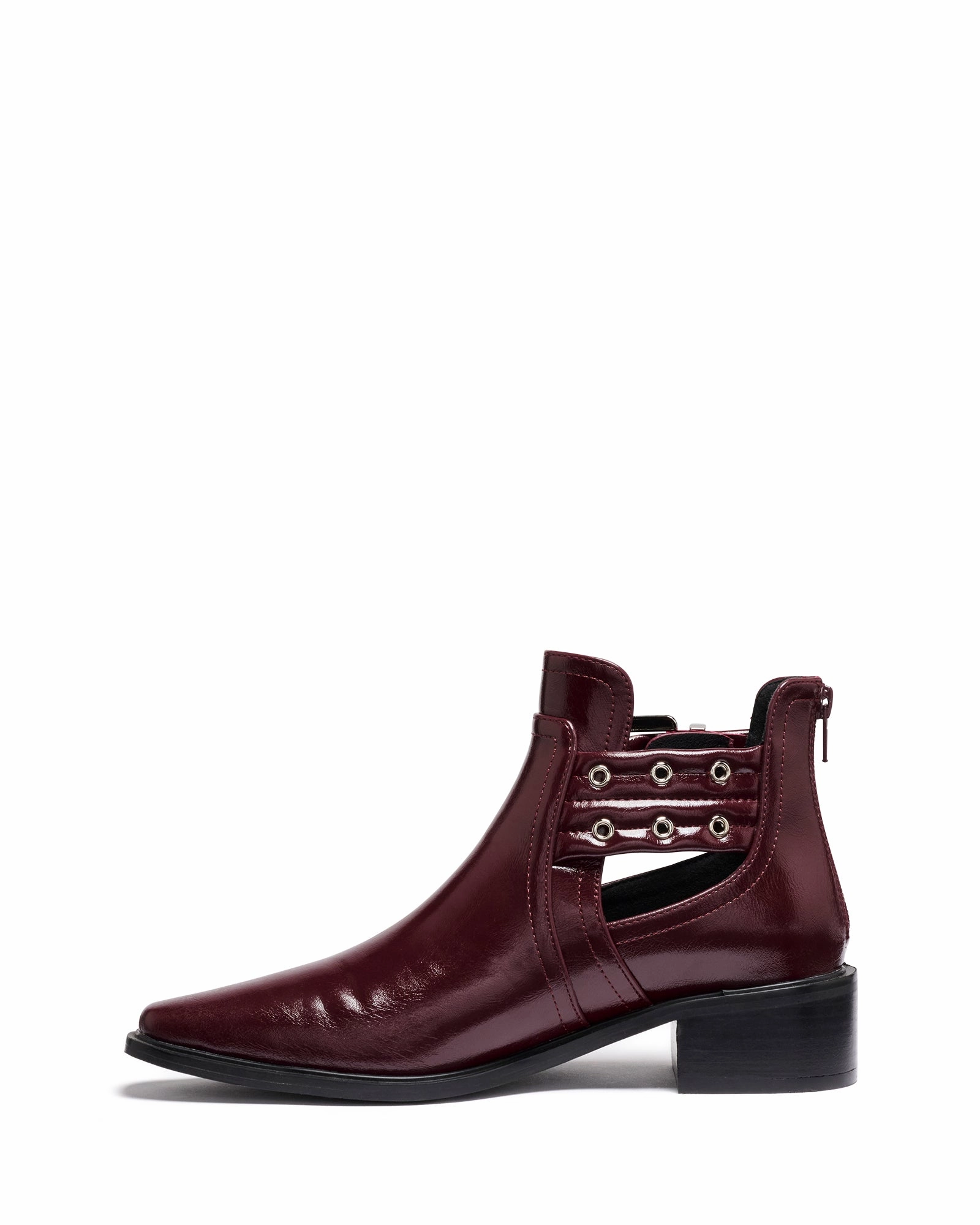 Baylee Ankle Boot Bordeaux Crinkle Patent Party Chic