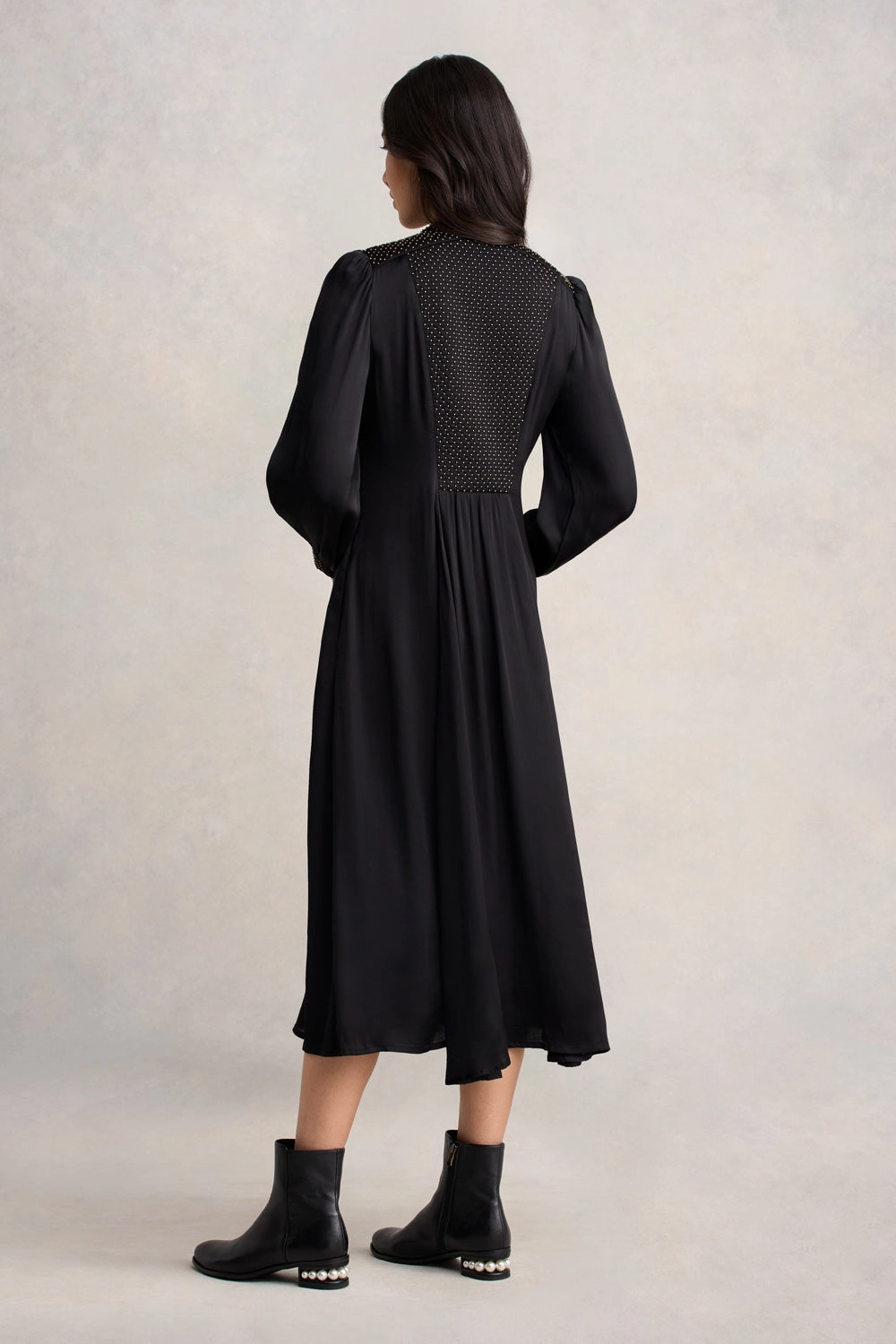 Beaded Smock Dress - Black Warm Season