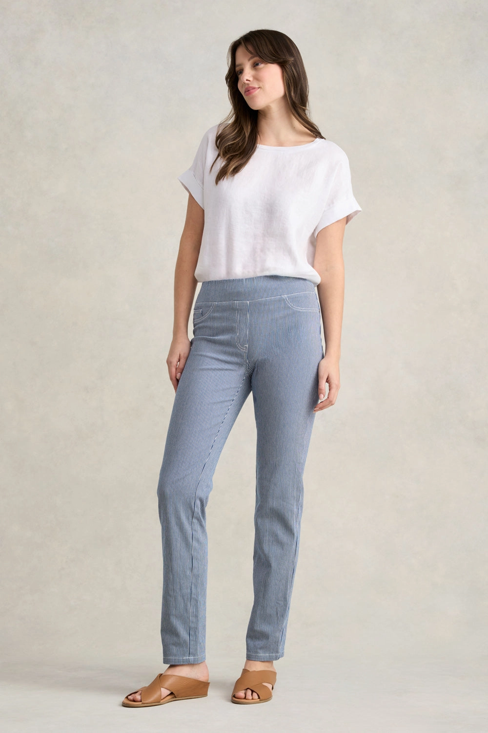 Bengajean? Full Length Straight Leg - Nautical Stripe Adjustable Drawcord