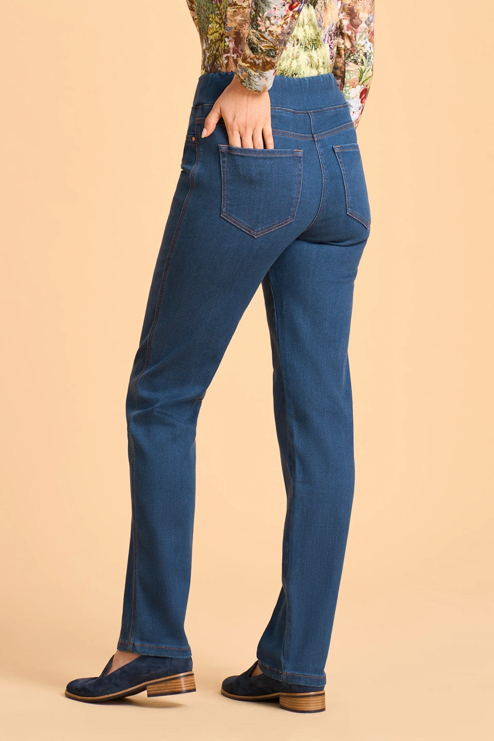 Bengajean? Straight Cashmere Feel - Stone Wash Denim SeamlessPockets Modern Utility