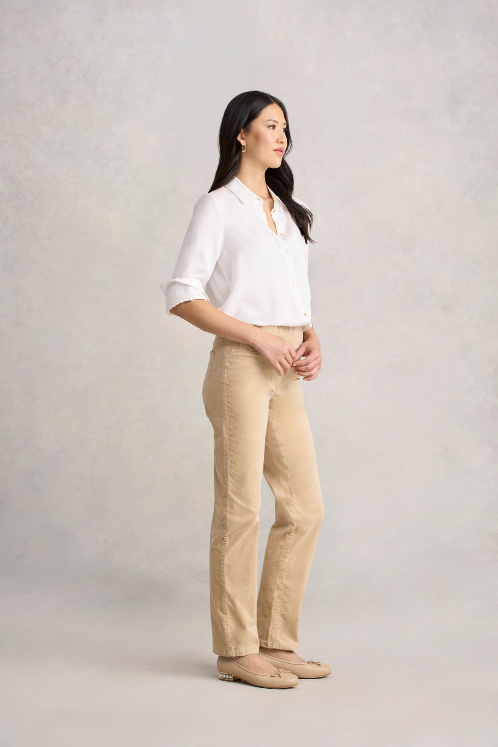 Sleek Waistband Bengajean? Velvet Straight Leg - Light Sable