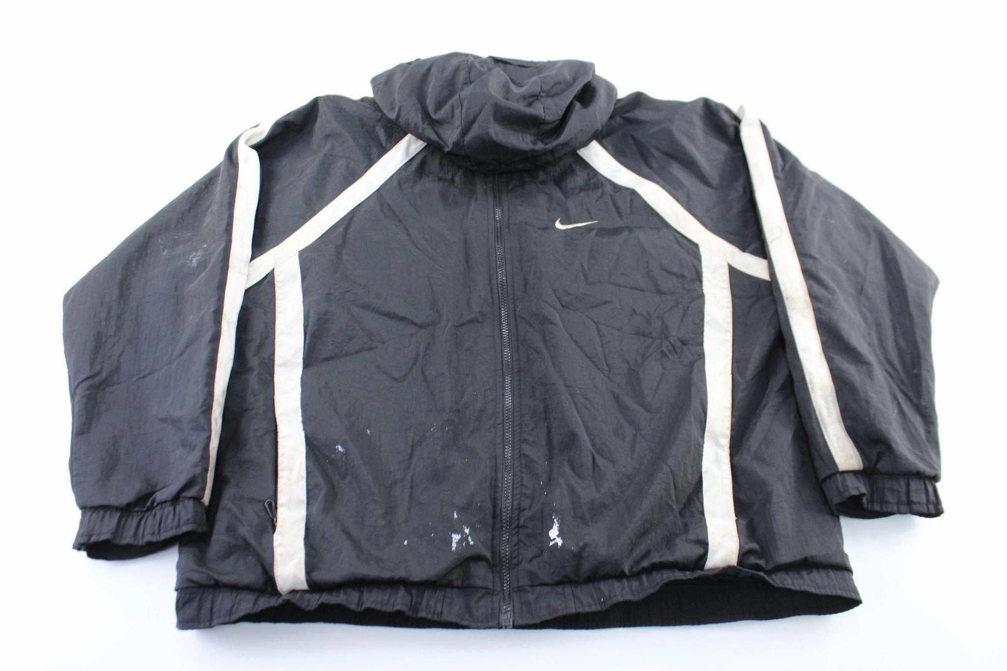 Women's Nike Embroidered Logo Black & White Zip Up Jacket Sport Inspired