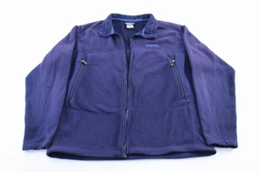 Patagonia Logo Patch Blue Fleece Zip Up Jacket Multipurpose Utility