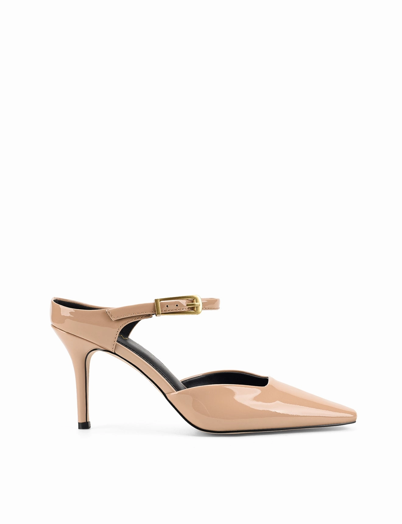 Verde Closed Toe Mules - Almond Tan Patent Leather Stay Stylish Slide In