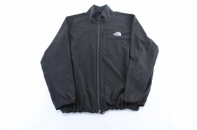 The North Face Embroidered Logo Black Zip Up Jacket beachgoer