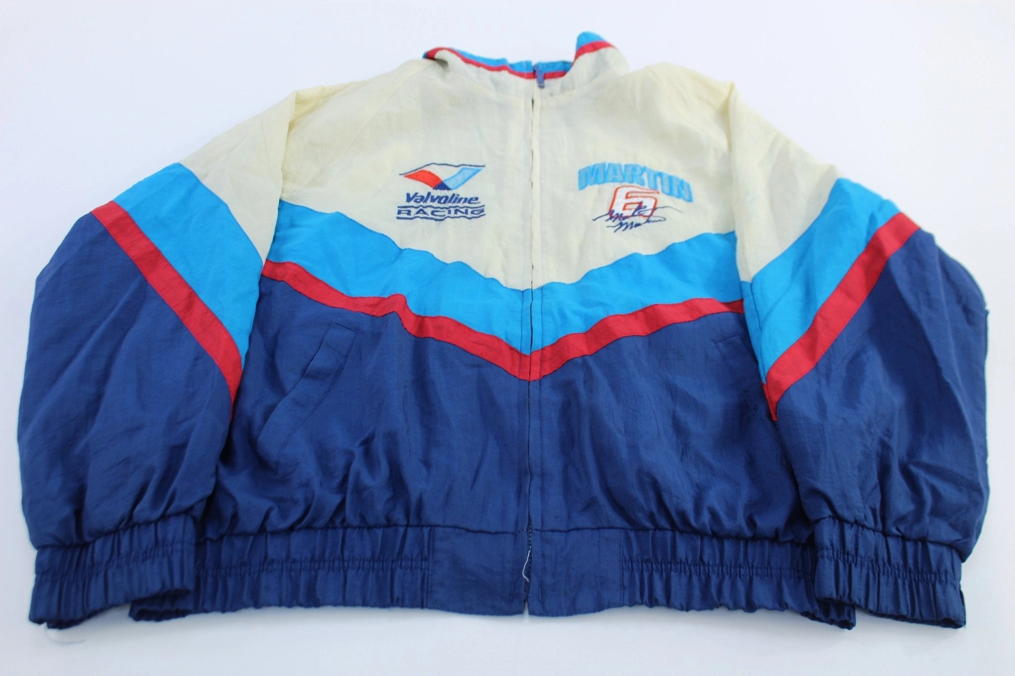90's Valvoline Racing Embroidered Mark Martin Zip Up Jacket Warm Weather Wear