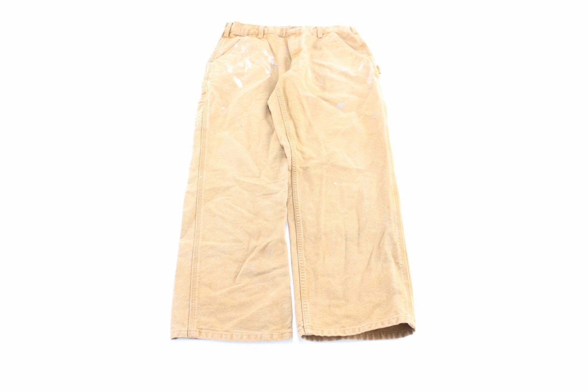 Fashion Fit Timeless Wear Carhartt Logo Patch Tan Workwear Pants