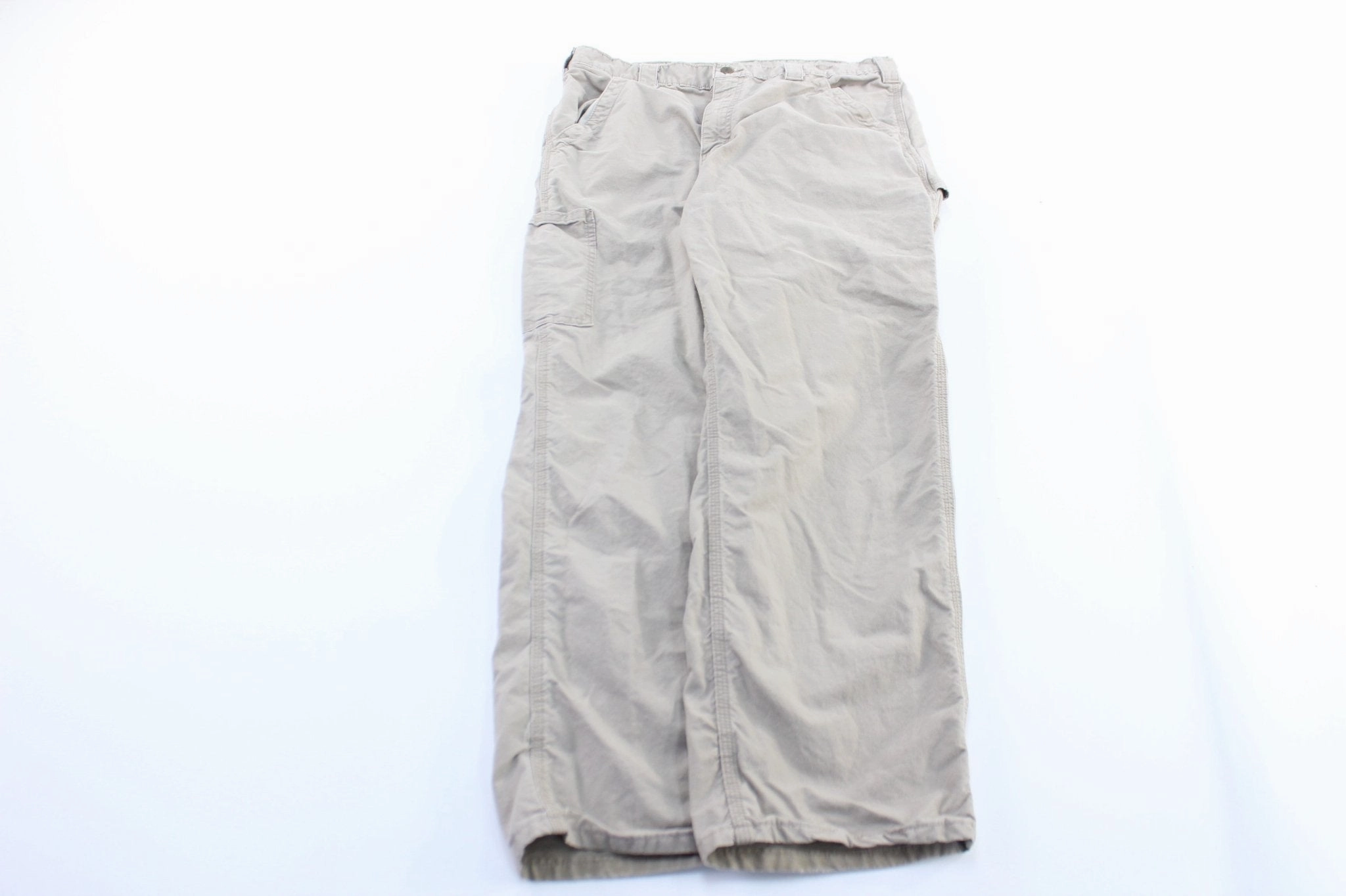 Carhartt Logo Patch Light Khaki Carpenter Pants Comfortable Movement Casual Look