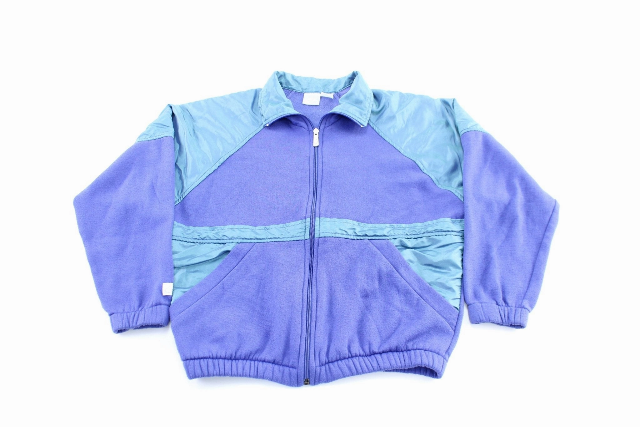 Women's 90's Nike Embroidered Logo Blue & Teal Zip Up Jacket thermal