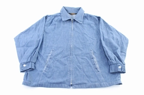 80's K-Brand Blue Zip Up Jacket Chilly Day Wear suitable for casual sports