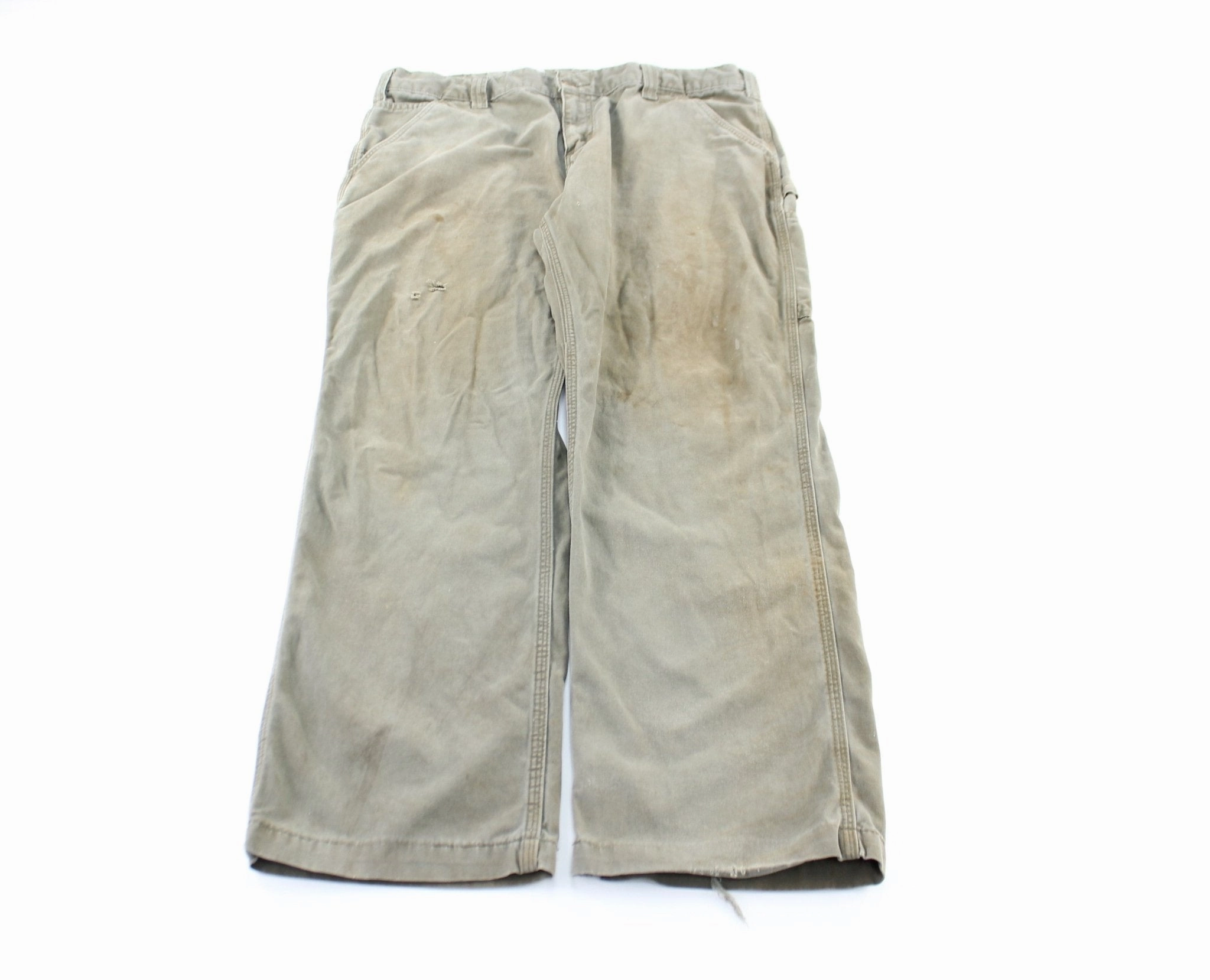 Comfy Wearable Carhartt Logo Patch Green Pants