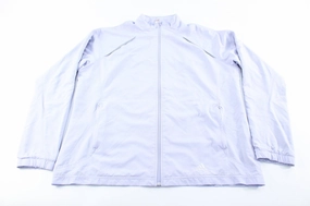 Music Women's Adidas Logo Light Purple & White Striped Zip Up Jacket